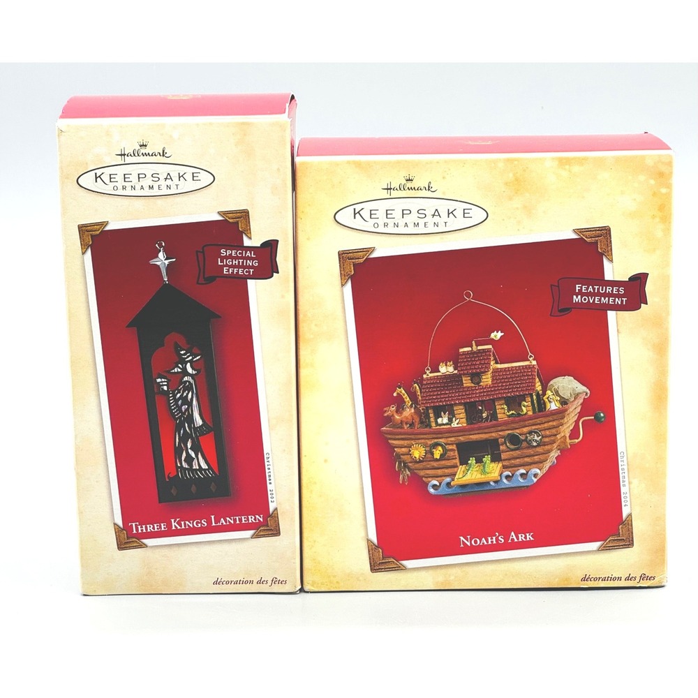 Hallmark Keepsake Ornament Noahs Ark Three Kings Lantern Dated 2002‎ 2004